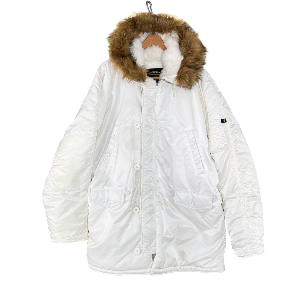 Alpha Industries N-3B Extreme Cold Weather Parka White 4XL Faux‎ Fur Gorpcore